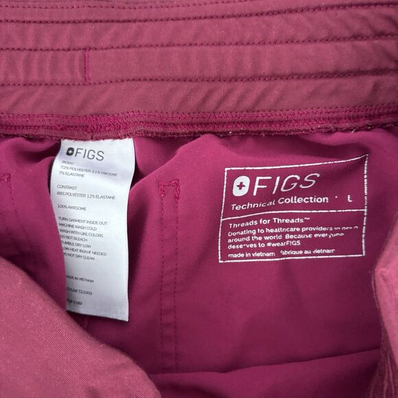 Figs Scrub Bottoms Womens Size Large Livingston Basic Pants Magenta Pink - Picture 3 of 6